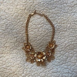 Gold Floral Statement Necklace